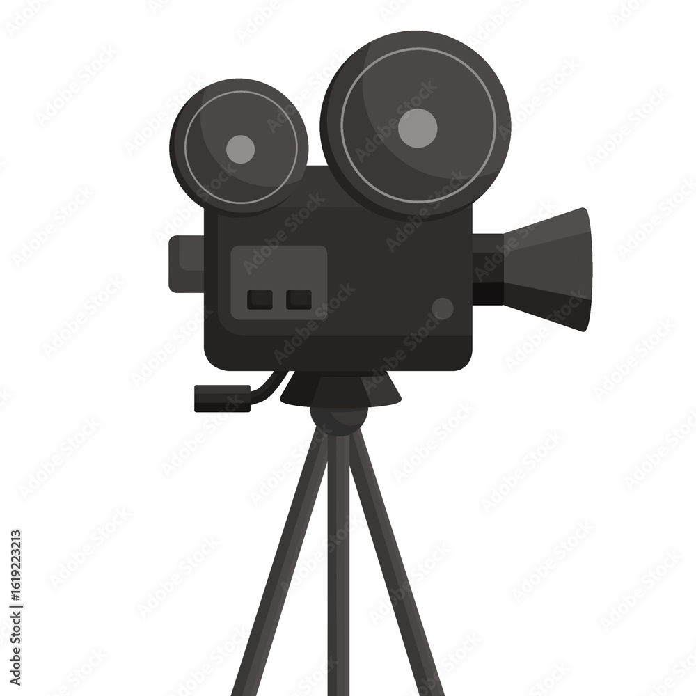 Obraz premium Vintage Film Camera on Tripod