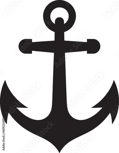Classic nautical anchor silhouette symbolizing stability and maritime adventure