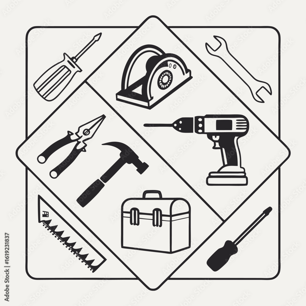 Obraz premium construction tools icon set