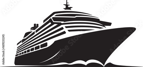 Majestic cruise ship sailing through calm waters under a bright sky