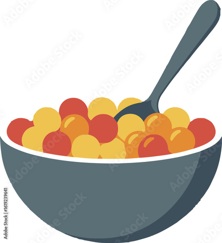 Breakfast bowl with fruits and oats