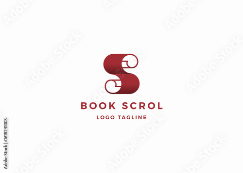 Free Download Initial Letter S with Spiral Curly Page or Paper Twirl Roll Scroll logo design - GFXLoad
