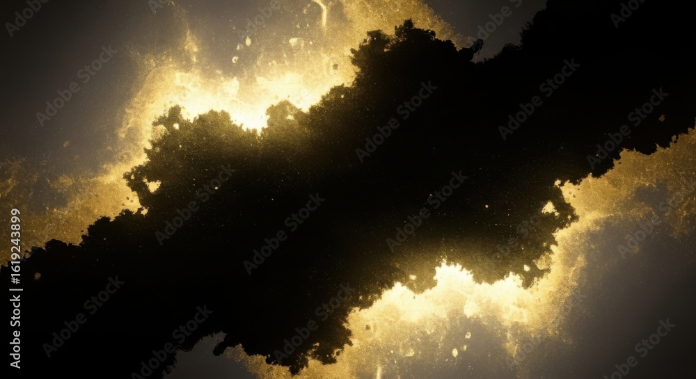 Naklejka premium Silhouette of Tree Against Bright Sunlight in Dramatic Nature Scene