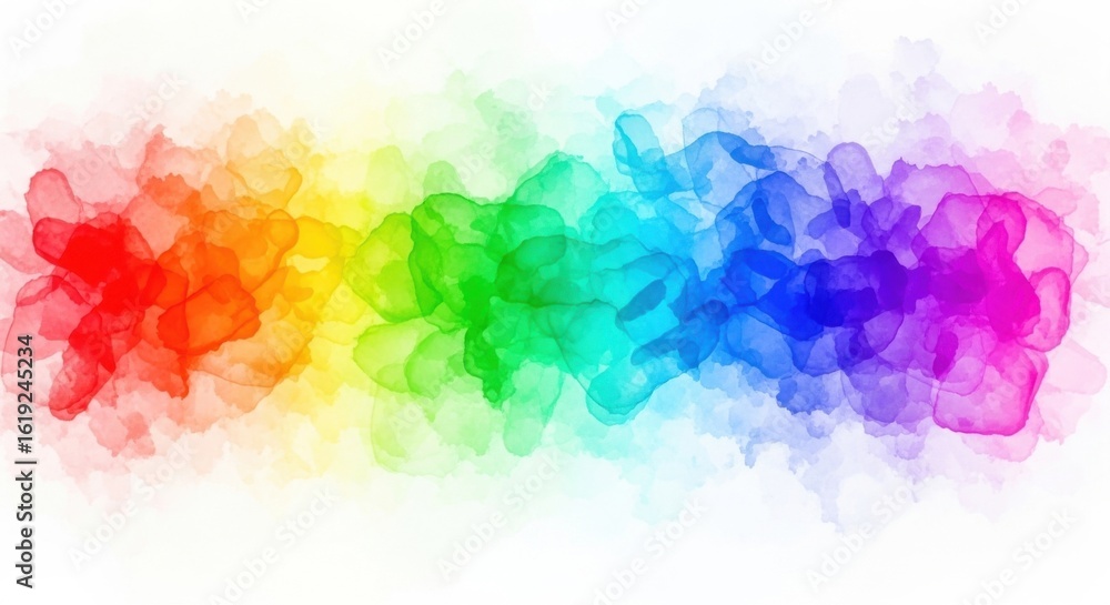 Obraz premium Abstract Colorful Watercolor Smoke Pattern in Rainbow Colors for Artistic Design