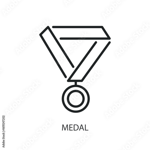 Medal thin line vector icons.