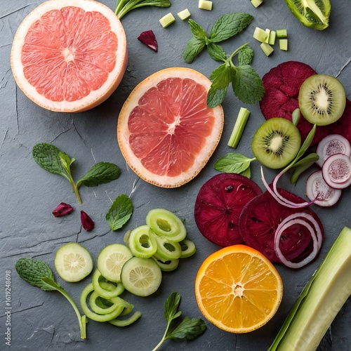 Bright and Colorful Healthy Ingredients for Diet Planning