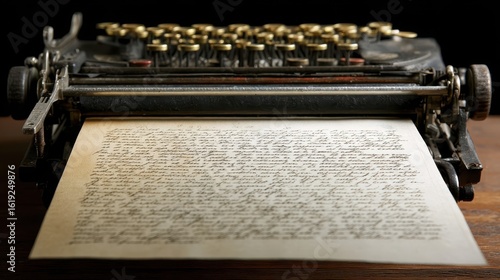 Antique typewriter and handwritten document.