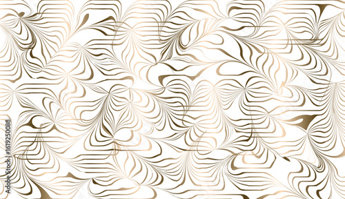 vector golden creeper line wave pattern, abstract luxury crooked lines shape, illustration design on white background.