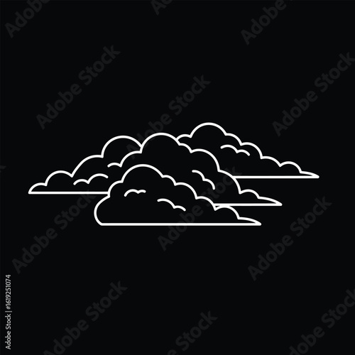 Simple Line Art Cloudscape Illustration