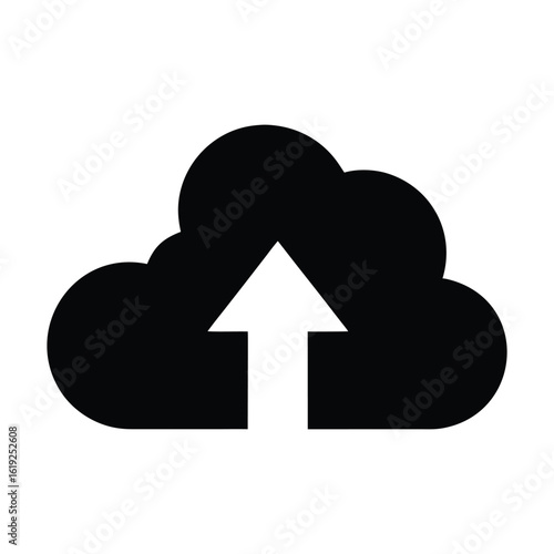 Cloud upload icon vector illustration for data transfer and backup service design needs online 90