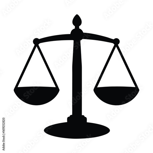 Illustration of scales of justice law symbol for legal balance and court representation concept