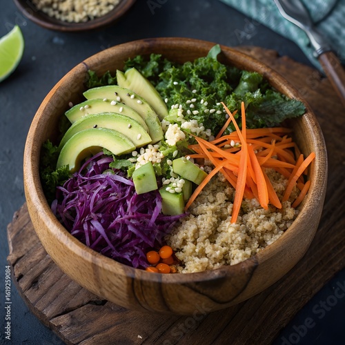 Healthy Plant-Based Meal Bowl with Fresh Vegetables
