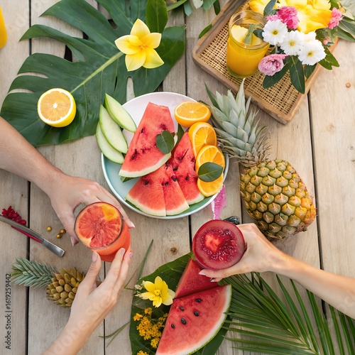 Summer Fruit Platter with Exotic Fresh Produce