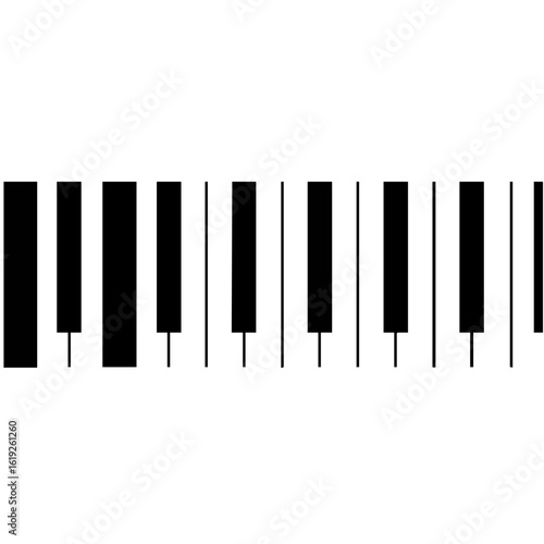 Minimalist Piano Keys: Black and White Musical Keyboard Illustration