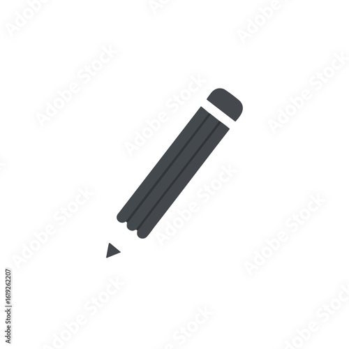 Angled Dark Gray Pencil with White Eraser and Sharp Tip