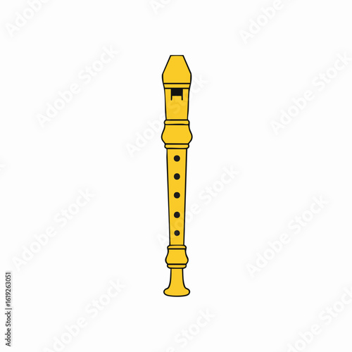 A Detailed, Yellow Recorder with Black Holes and Simple Design