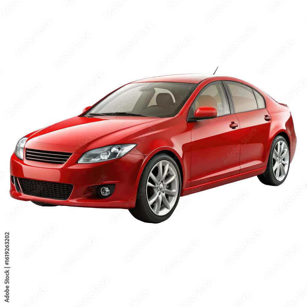 Obraz premium red car Isolated on Transparent white background, clipping path
