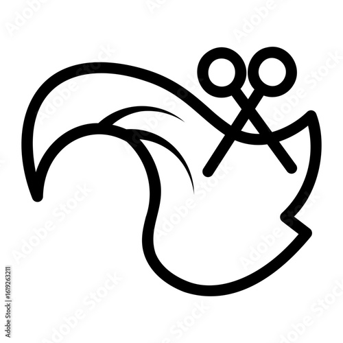 hair hutting Line Icon