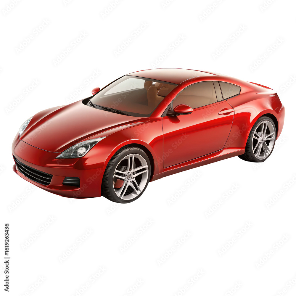 Obraz premium red car Isolated on Transparent white background, clipping path