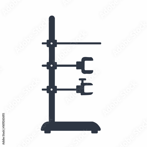 Dark Blue Laboratory Stand with Two Clamps for Scientific Experiments