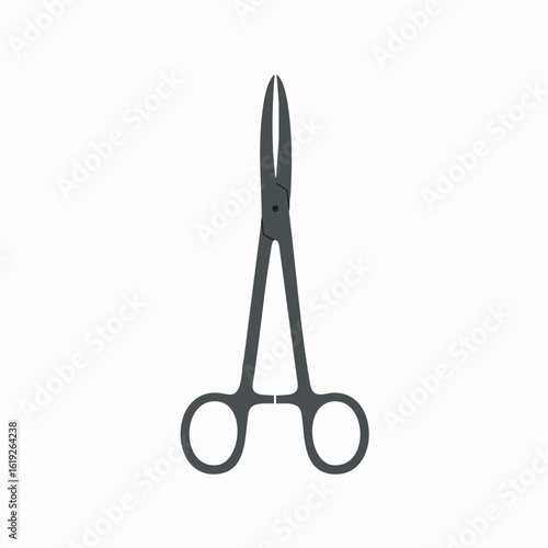 Gray Surgical Hemostat with Interlocking Ratchet Mechanism and Finger Rings