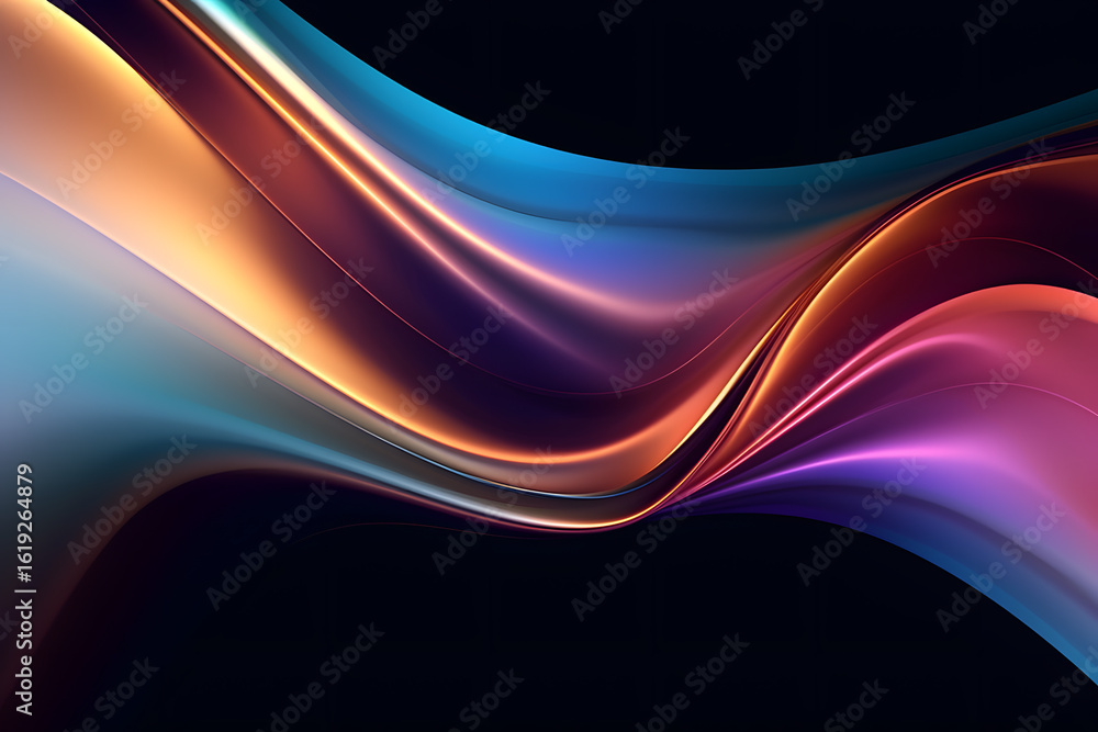 Fototapeta premium Beautiful abstract artwork representing fluid metallic fabric with flowing waves