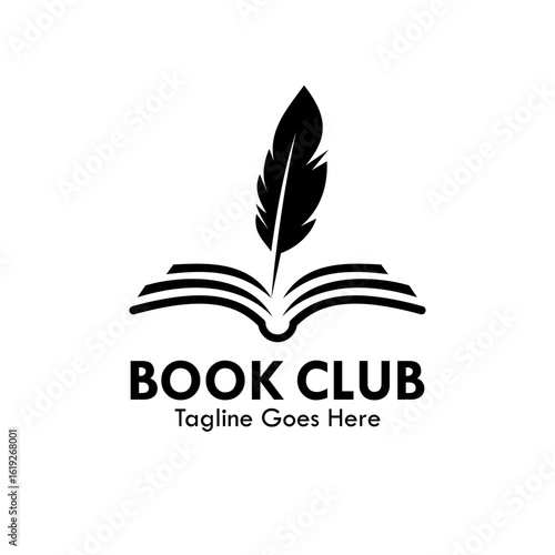 Book club logo template illustration