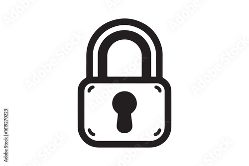 Lock vector icon outline on white background