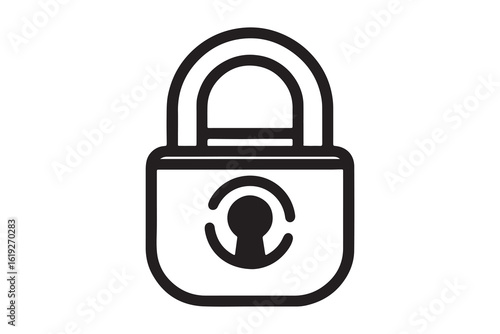 Lock vector icon outline on white background