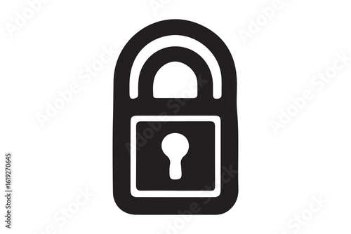 Lock icon drawn in minimalist style with simple lines on white background