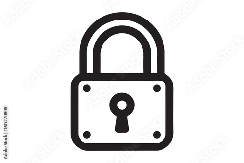Lock icon drawn in minimalist style with simple lines on white background