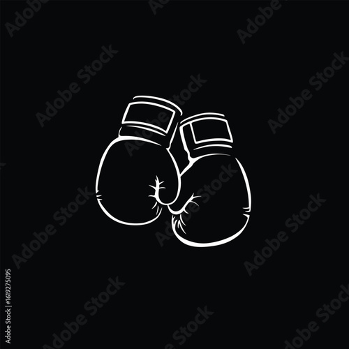 White Boxing Gloves on Black Background
