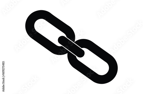 Silhouette of a chain link, Chain link icon vector