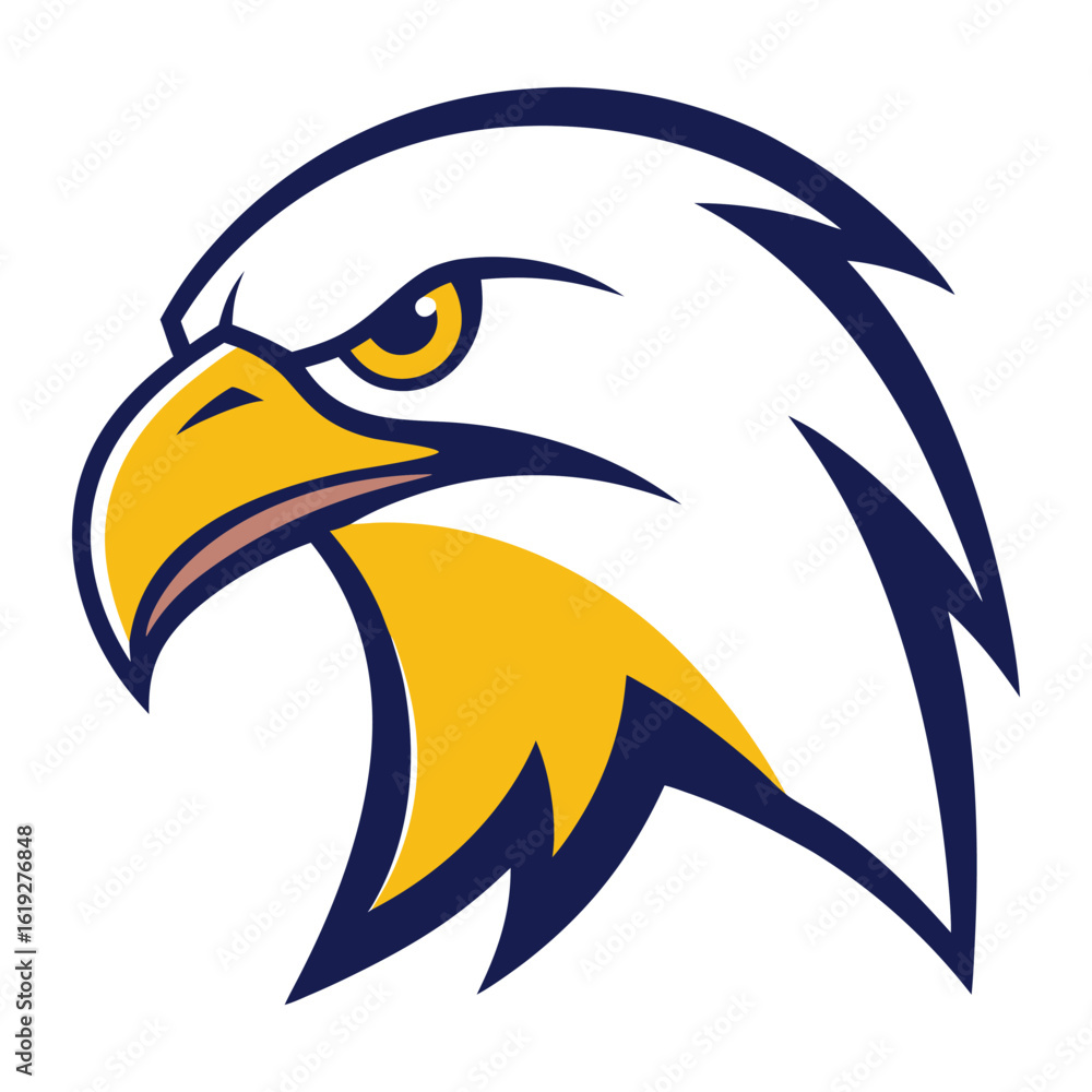 Obraz premium Stylized eagle head mascot logo with fierce expression