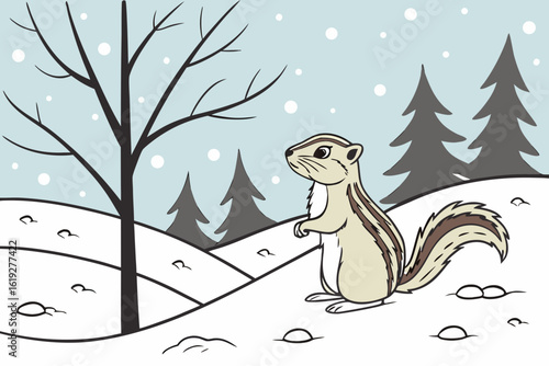 Ground Squirrel in snow
