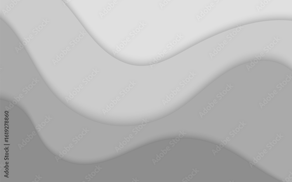 Obraz premium Minimal Abstract Gray Wavy Layered Background for Presentation and Website Design, Illustration vector 10 eps.
