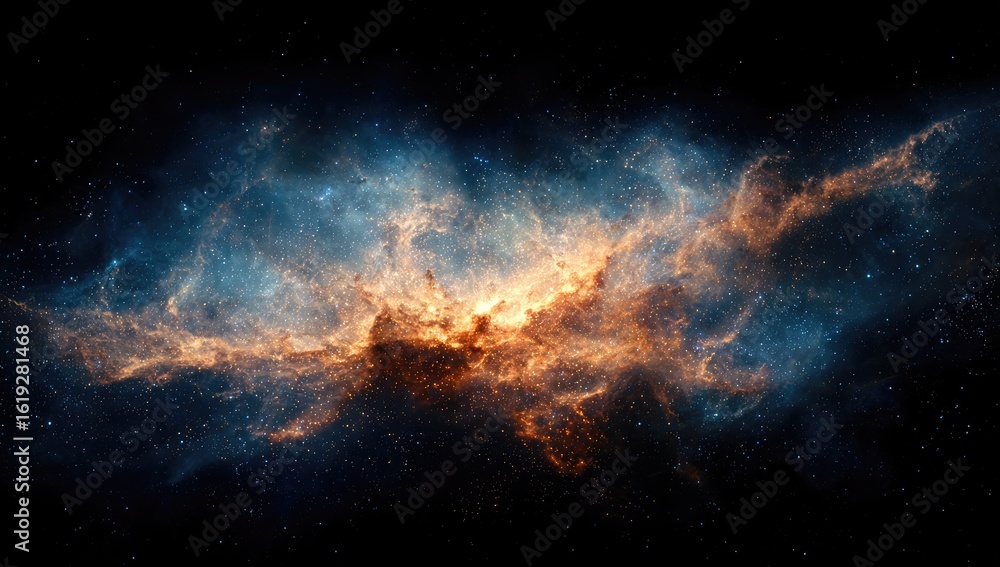 Fototapeta premium Cosmic Nebula Celestial Formation in Deep Space, Background Stars, Science Fiction Art
