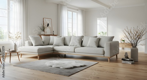 Modern Living Room Interior Design with Neutral Tones