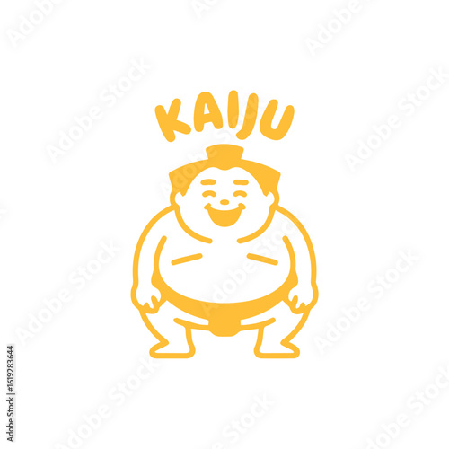 A cheerful sumo wrestler character with the word "KAIJU" above his head.