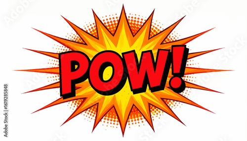 Comic book style explosion graphic with the word "POW!".