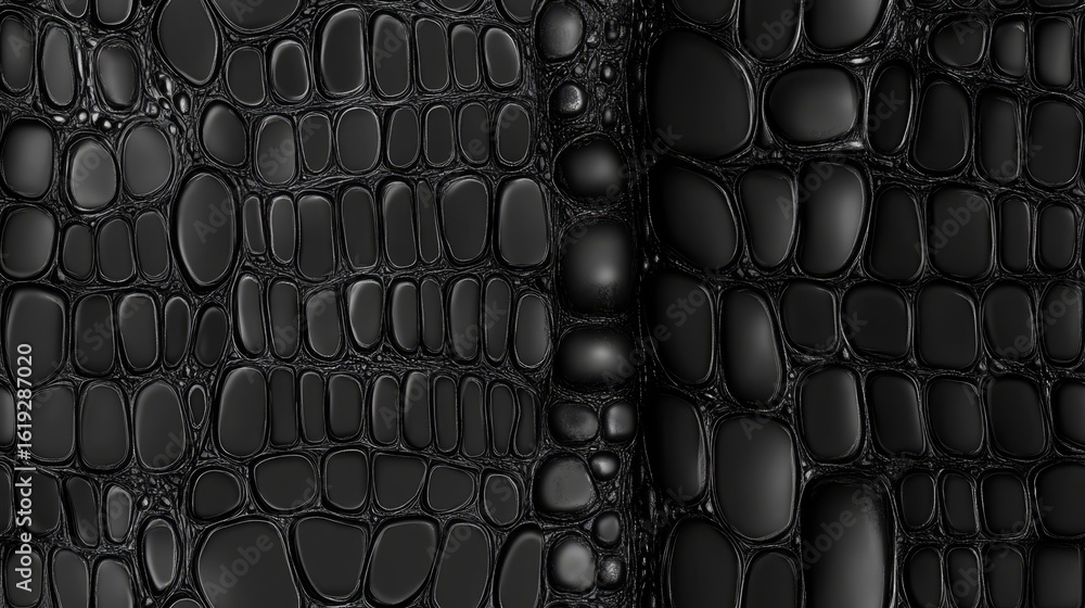 Obraz premium Black crocodile texture leather bag pattern