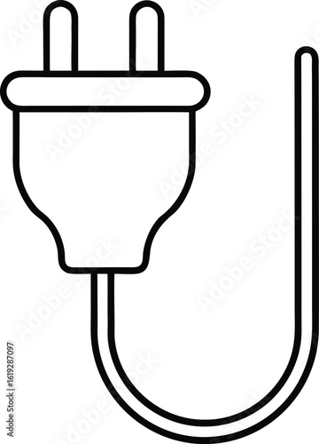 plug icon outline vector illustration on transparent background