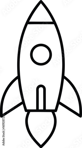 rocket icon outline vector illustration on transparent background