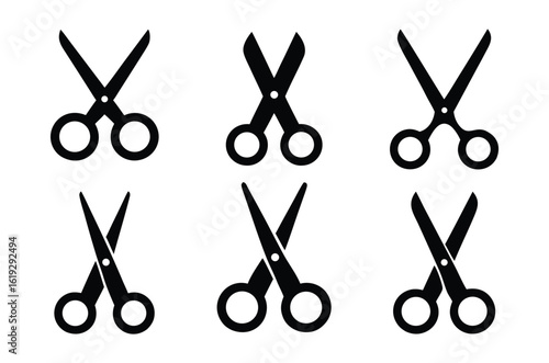 scissors icon vector set, cutting tool vector, scissor silhouette vector