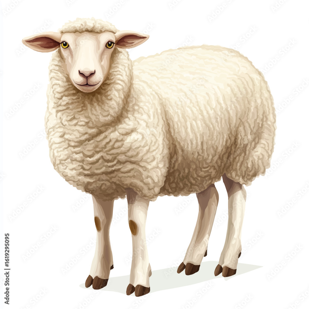 Fototapeta premium a sheep with fluffy wool
