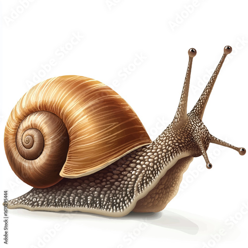 a snail with a swirly shell