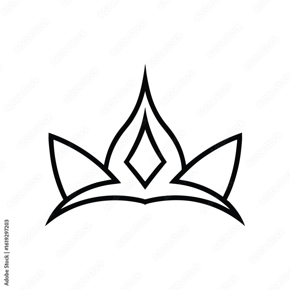 Fototapeta premium tribal crown line art