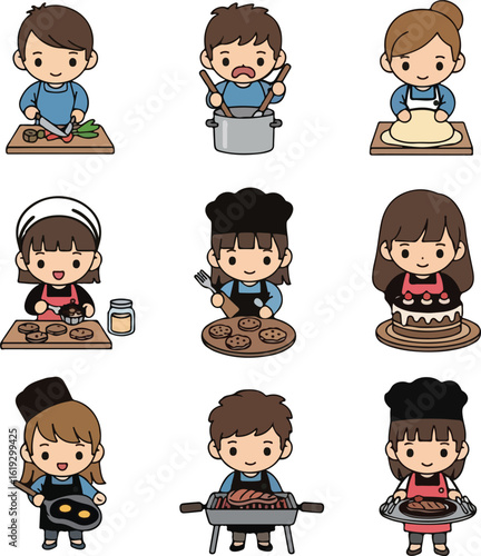 Cartoon Chefs: Culinary Crew in Action