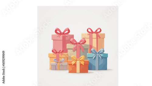Gift Boxes with Colorful Bows