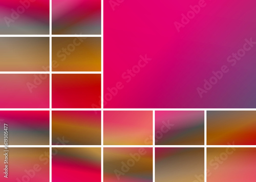 Abstract Gradient Squares Grid Pattern, Blue Pink Purple Green, Design Or Template	